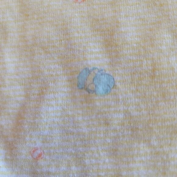 Carters vintage onesie 3-6 month pastel yellow striped elephant 100% cotton - Picture 2 of 4